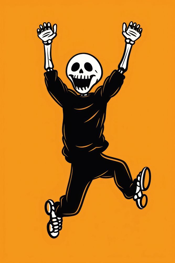 Skeleton ghost happily dancing representation exhilaration celebration. AI generated Image by rawpixel.