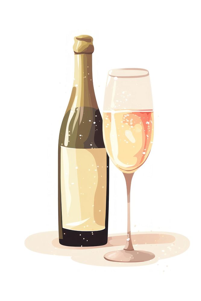 Champagne bottle glass drink. AI generated Image by rawpixel.