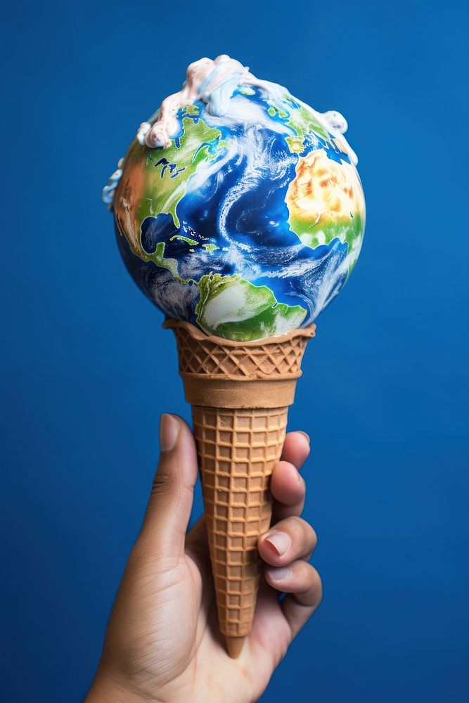 Planet cream food cone. AI generated Image by rawpixel.