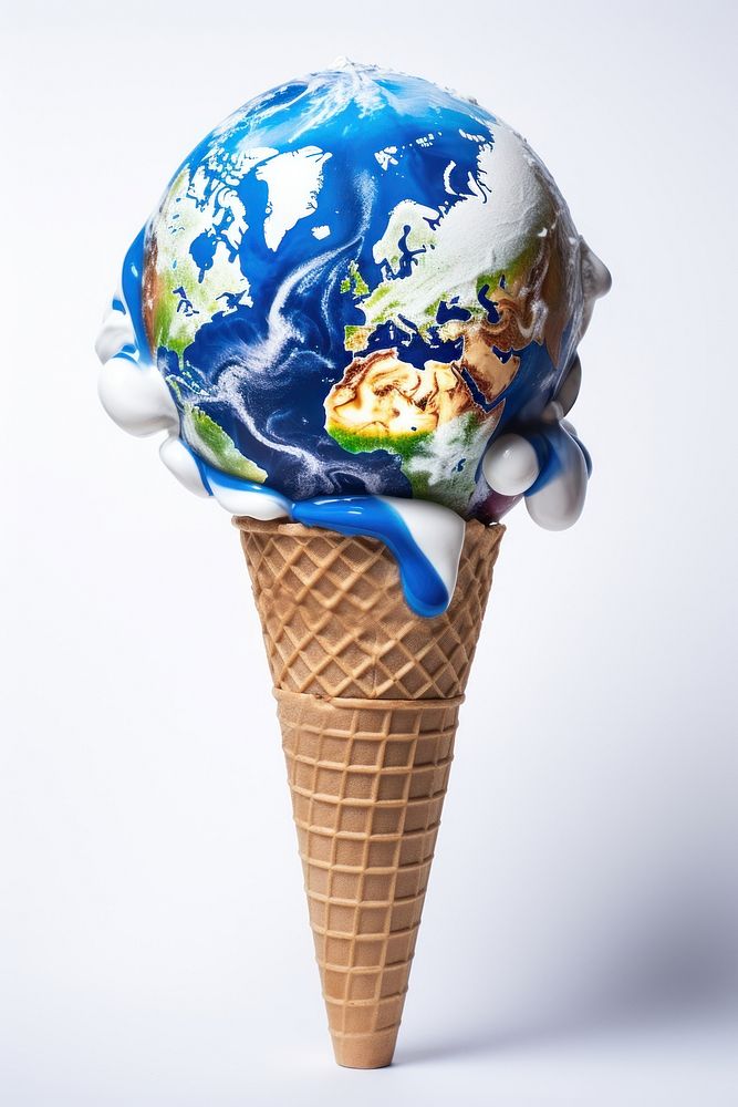 Planet cream cone ice cream. 
