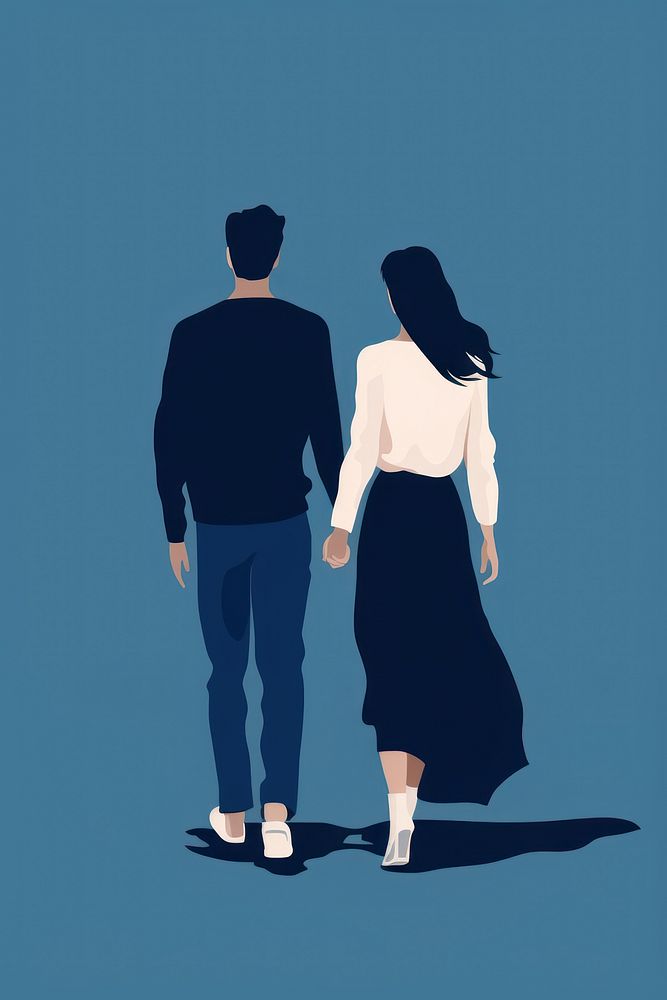 Walking silhouette cartoon adult. AI generated Image by rawpixel.