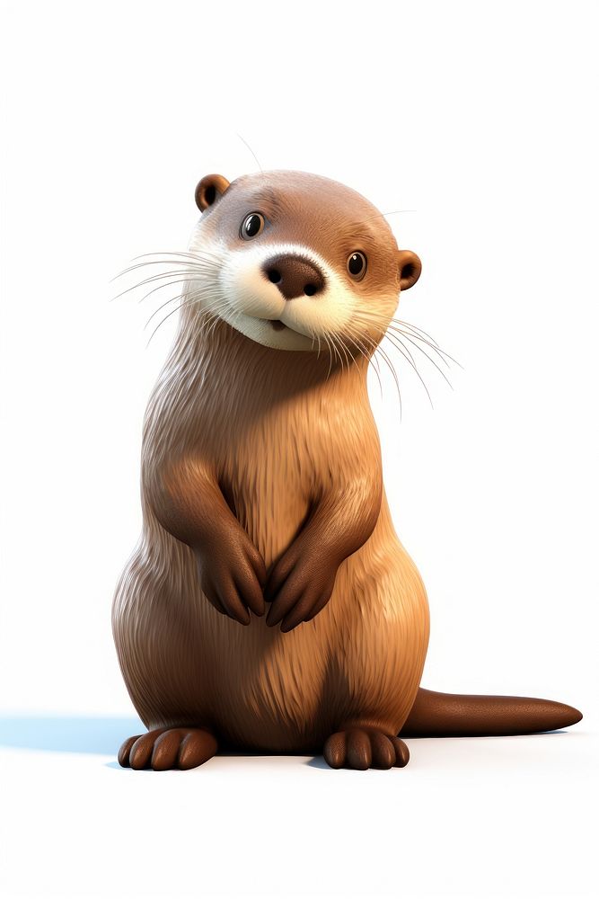 Otter otter wildlife cartoon. AI generated Image by rawpixel.