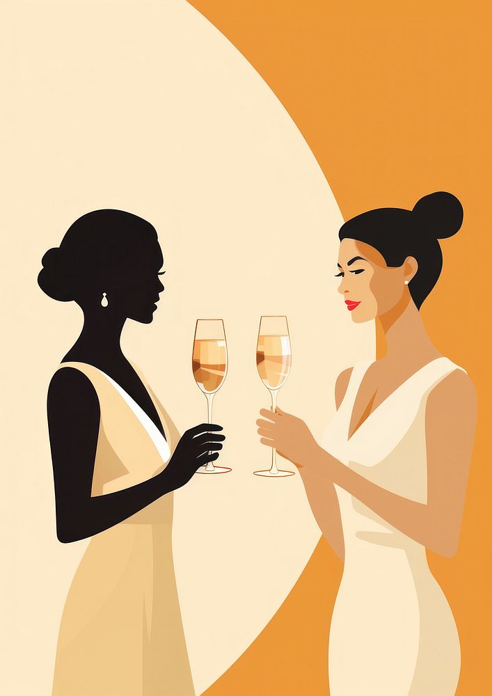 Glass champagne holding drink. AI generated Image by rawpixel.