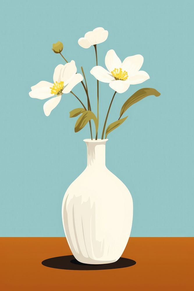 Flower vase yellow plant. AI generated Image by rawpixel.