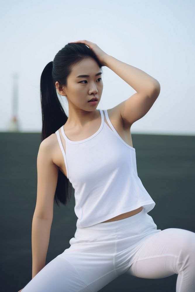 Outdoors sports adult white.