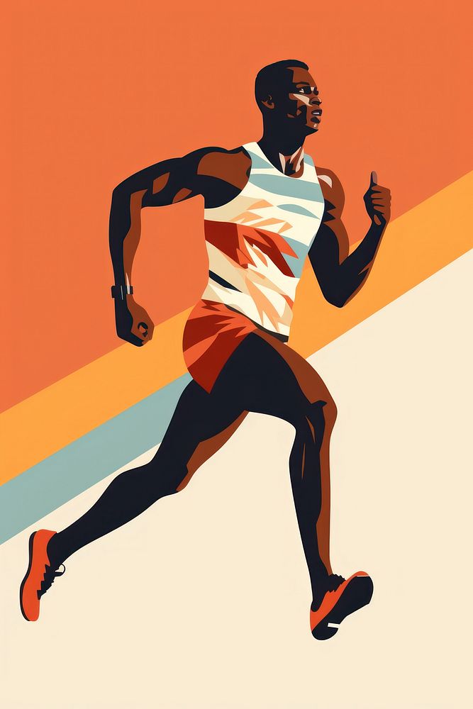 Sprinting running jogging athlete. AI generated Image by rawpixel.