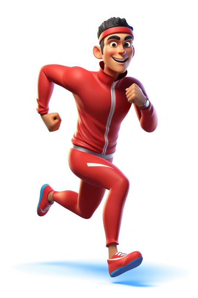 Runner running cartoon white background. AI generated Image by rawpixel.