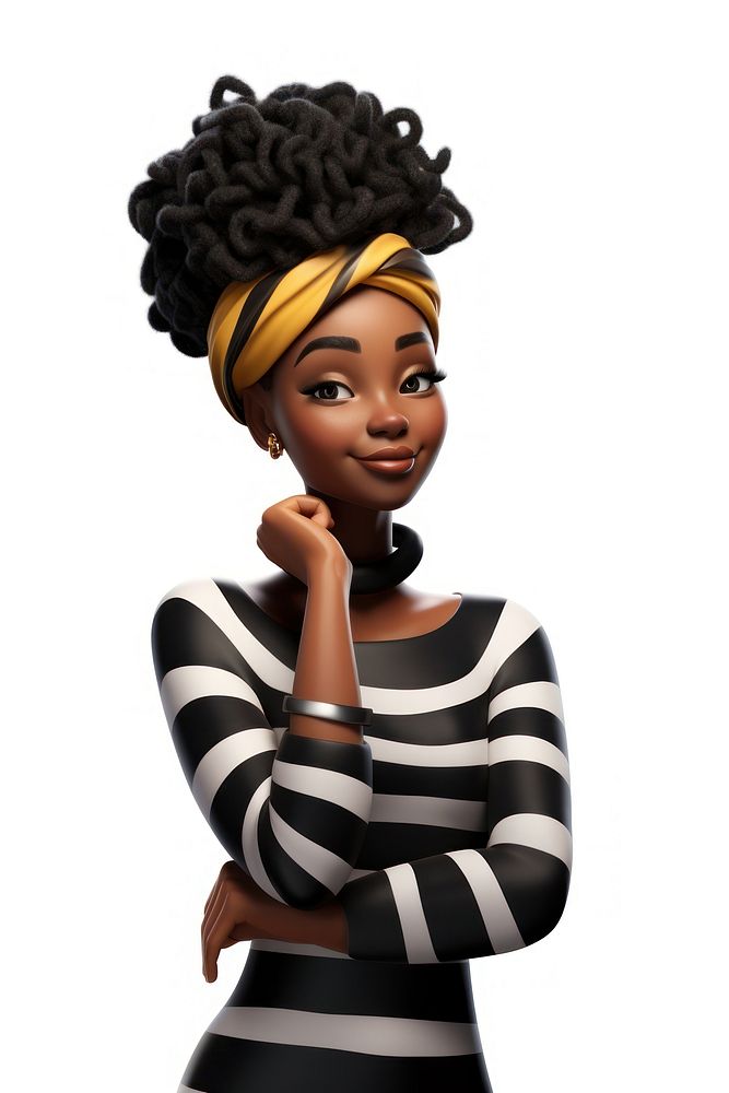 Cartoon adult black woman. AI generated Image by rawpixel.