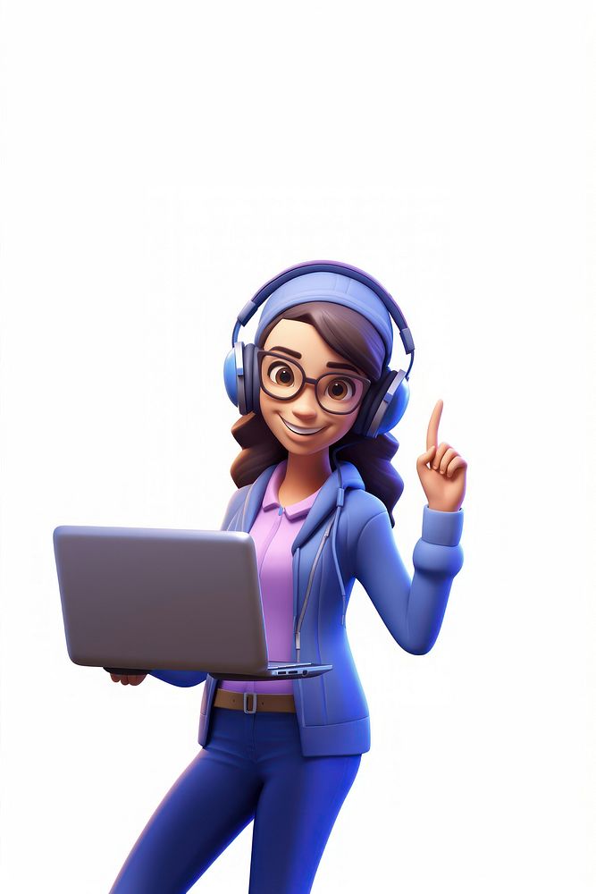 Headphones computer smiling cartoon. AI generated Image by rawpixel.