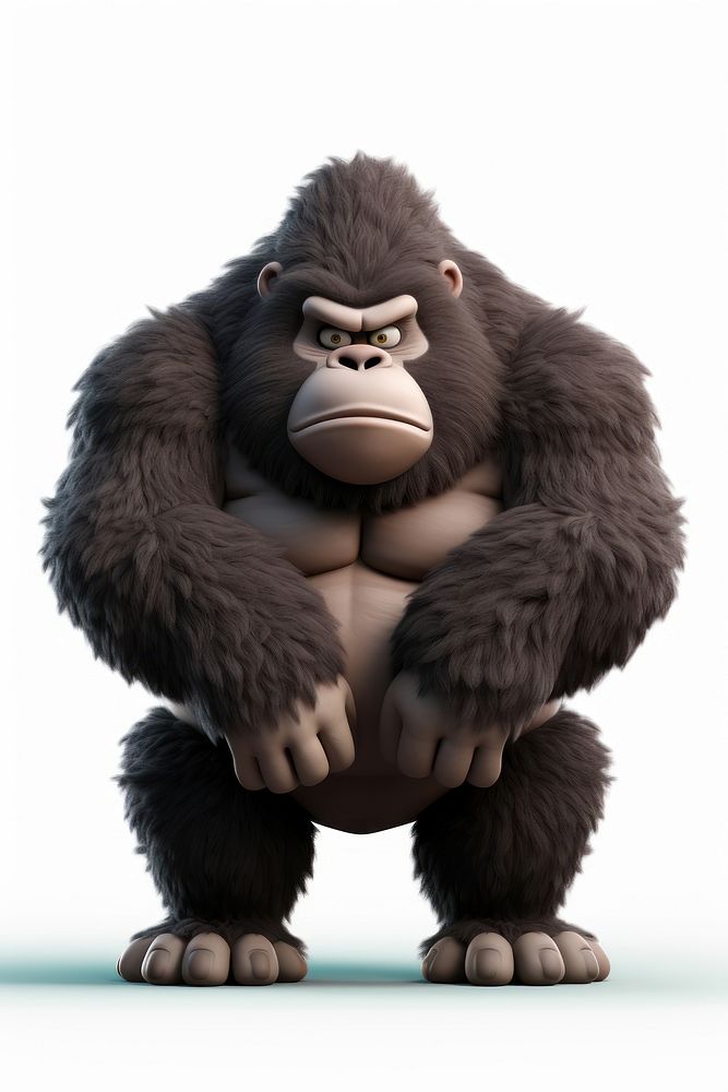 Gorilla cartoon mammal animal. AI generated Image by rawpixel.