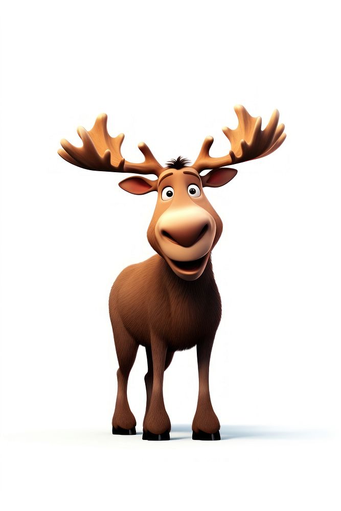 Cartoon mammal animal moose. AI generated Image by rawpixel.