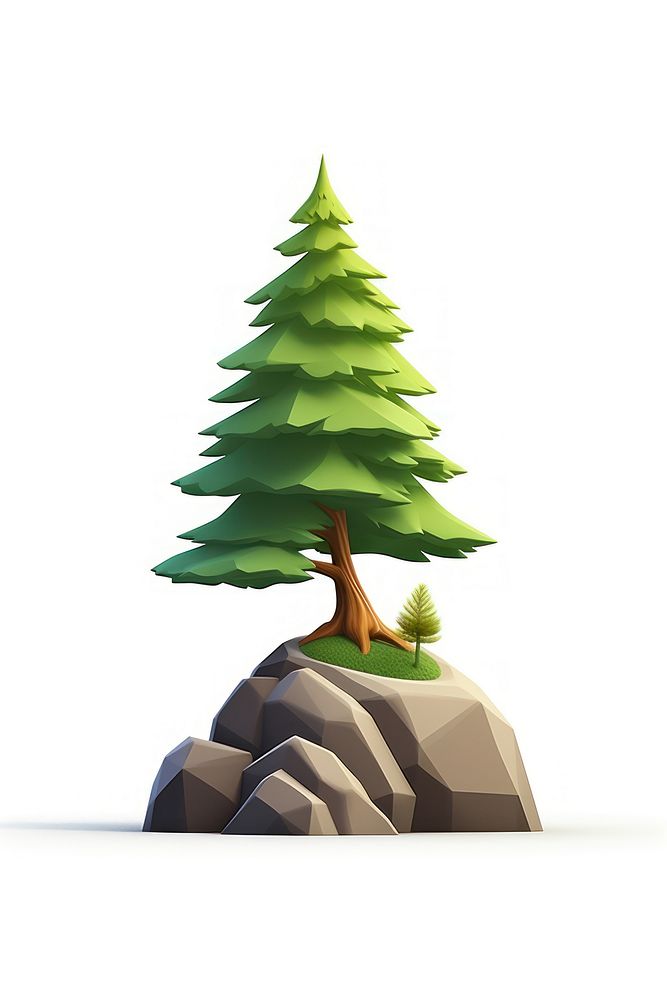 Tree cartoon plant pine. AI generated Image by rawpixel.
