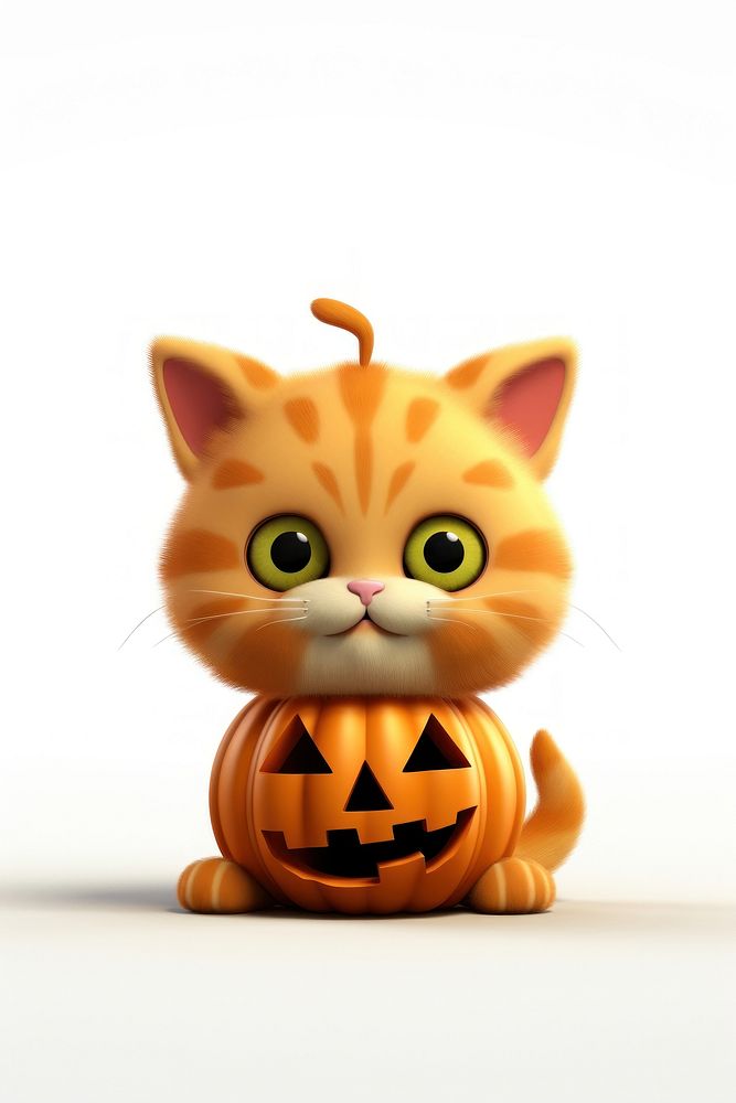 Halloween pumpkin cartoon mammal. AI generated Image by rawpixel.