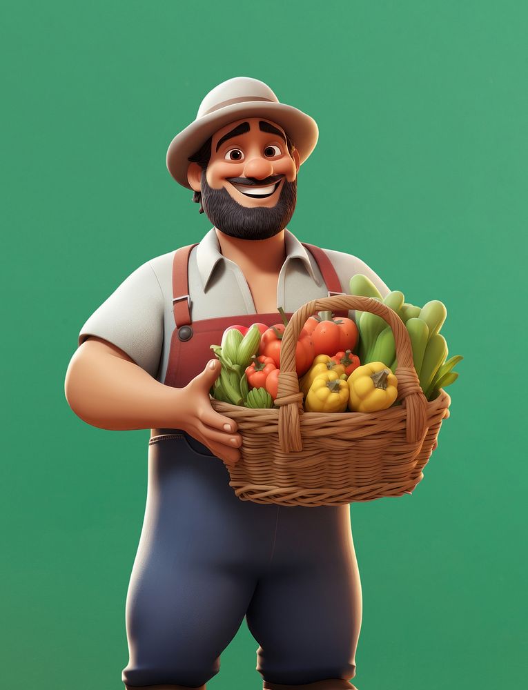 Basket vegetable portrait holding. AI generated Image by rawpixel.