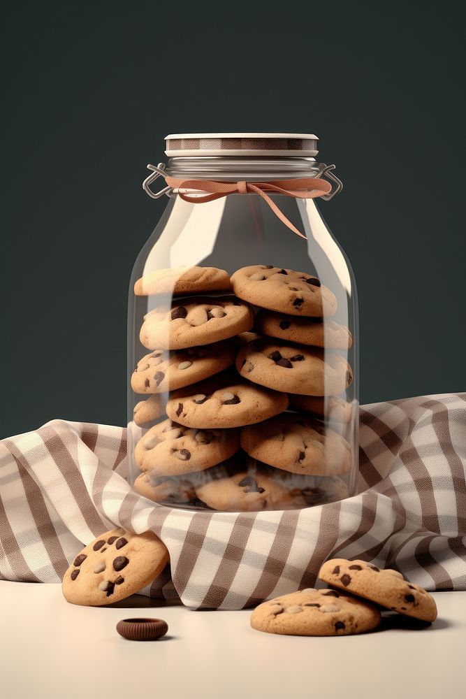 Jar chocolate cookie table. AI generated Image by rawpixel.
