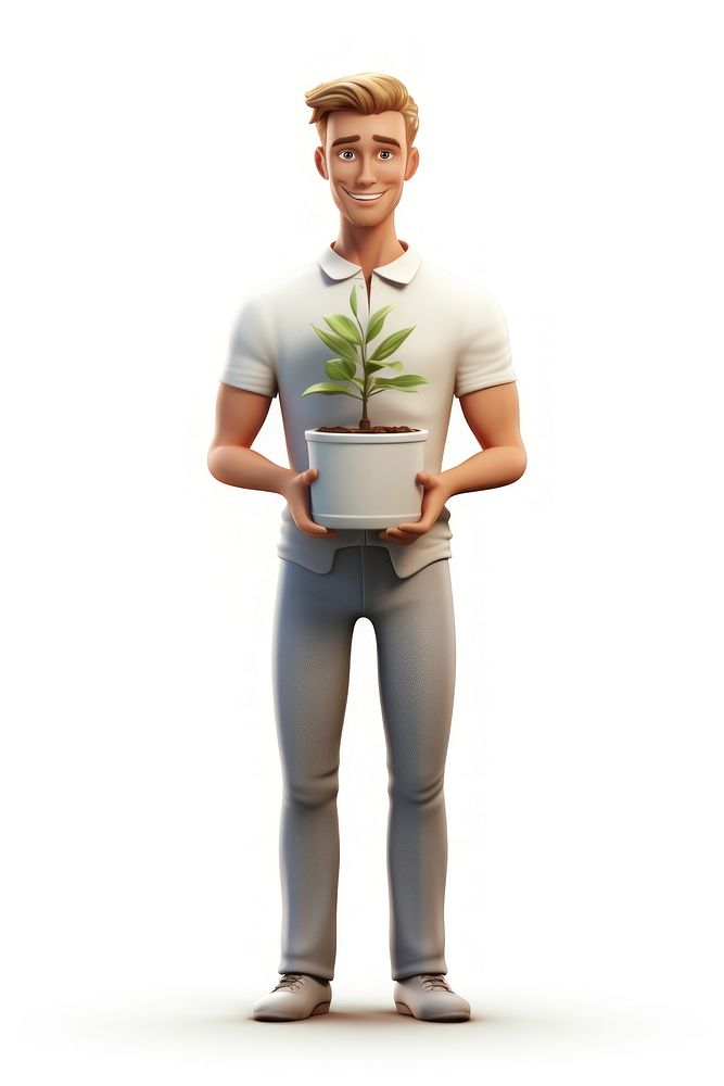 Plant holding adult man. AI generated Image by rawpixel.