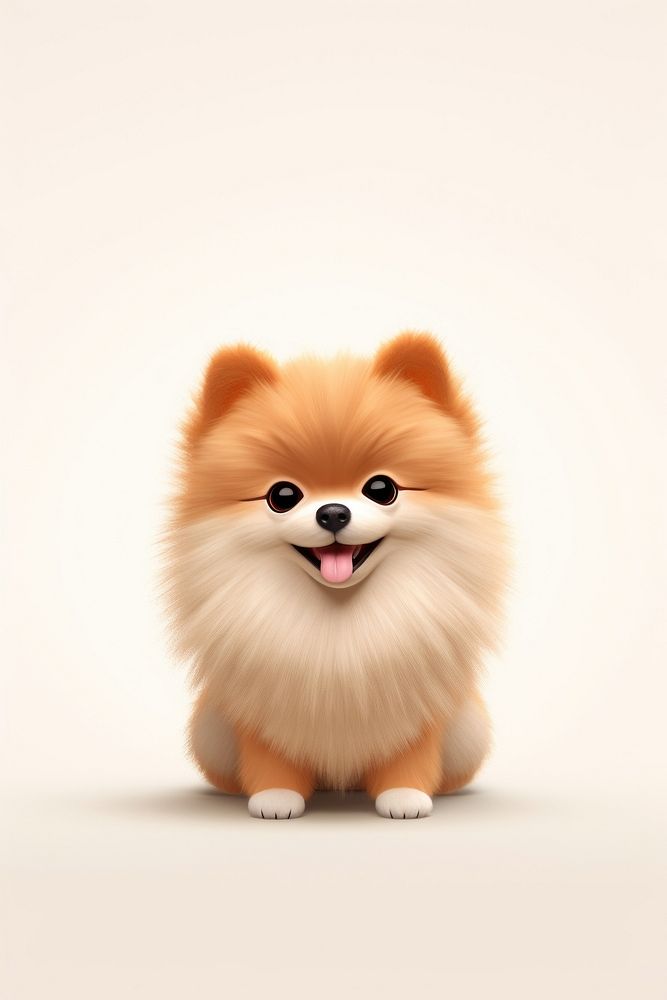 Dog pomeranian cartoon mammal. 