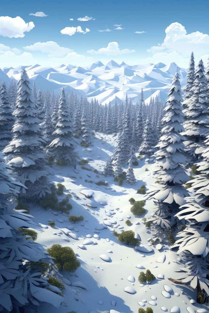 Forest snow tree land. AI generated Image by rawpixel.