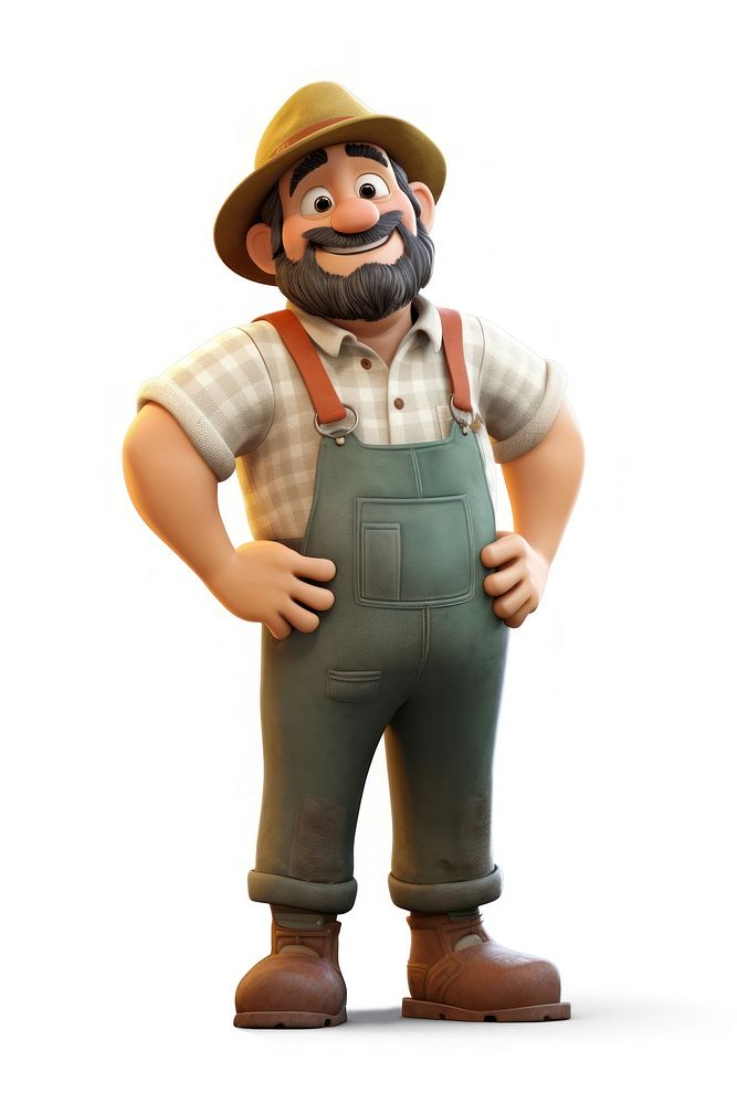 Figurine smiling farmer agriculture. AI generated Image by rawpixel.