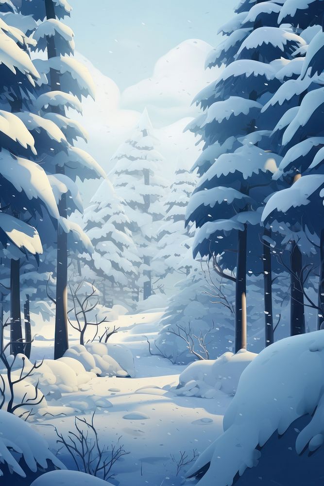 Tree snow outdoors winter. AI generated Image by rawpixel.