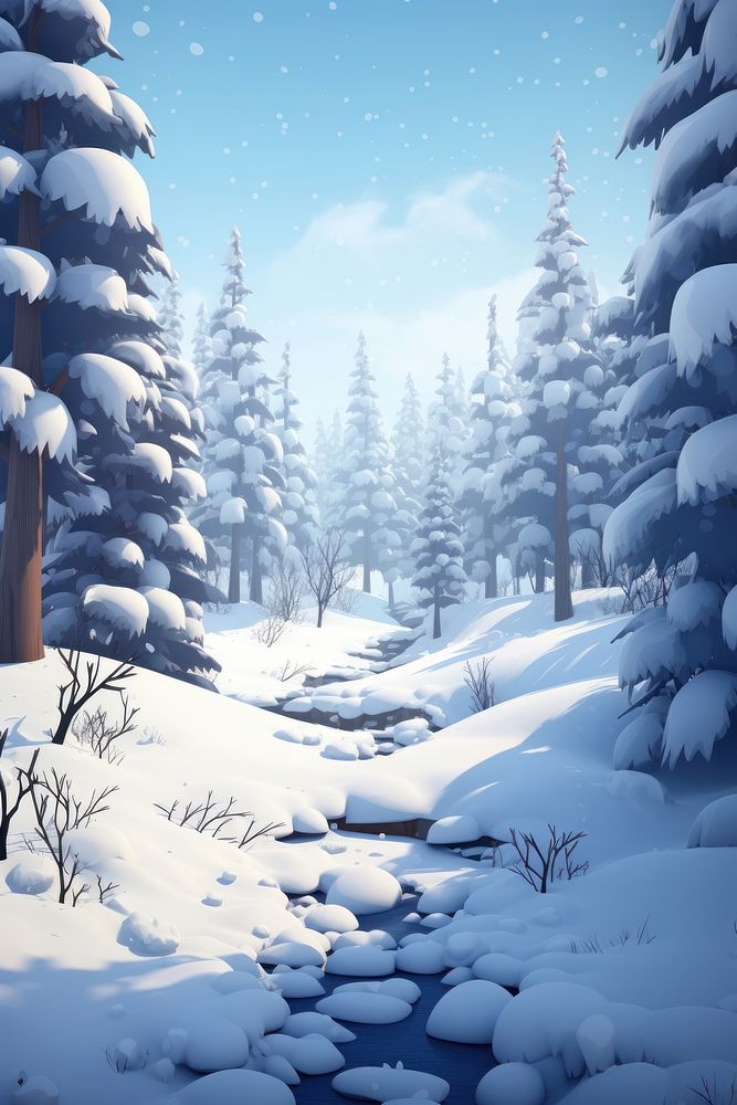 Tree snow landscape outdoors. AI generated Image by rawpixel.
