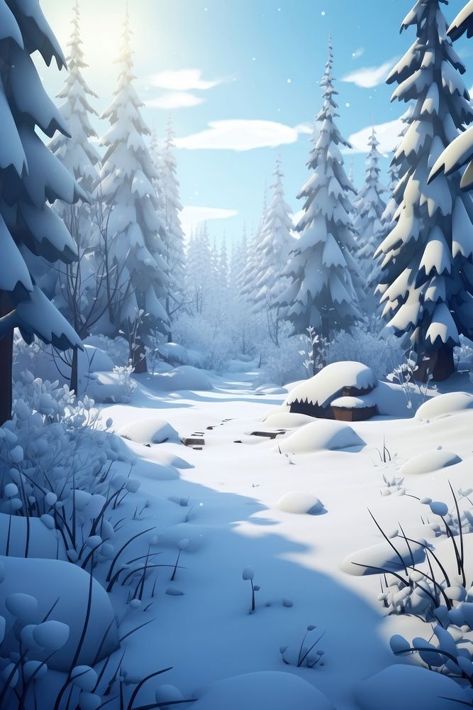 Tree snow landscape outdoors. AI generated Image by rawpixel.