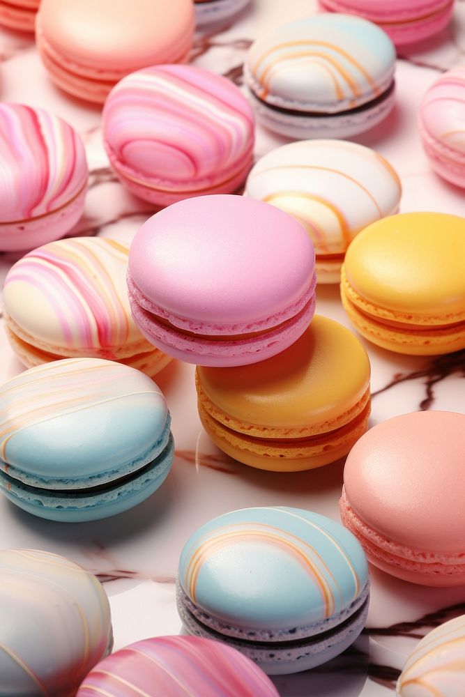 Backgrounds macarons pattern food. AI generated Image by rawpixel.