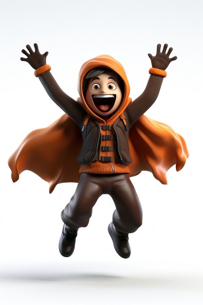 Figurine smiling jumping cartoon. AI generated Image by rawpixel.
