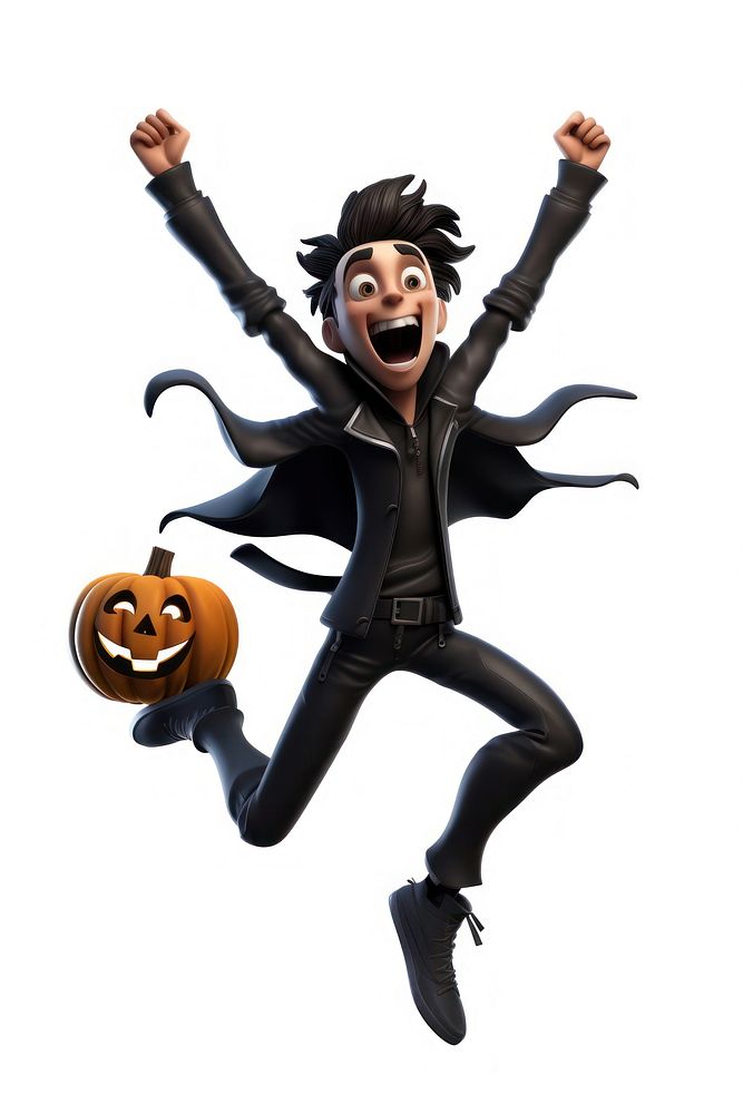 Halloween smiling jumping cartoon. AI generated Image by rawpixel.