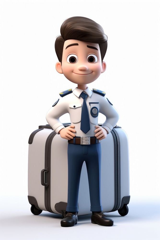 Suitcase luggage cartoon white background. AI generated Image by rawpixel.