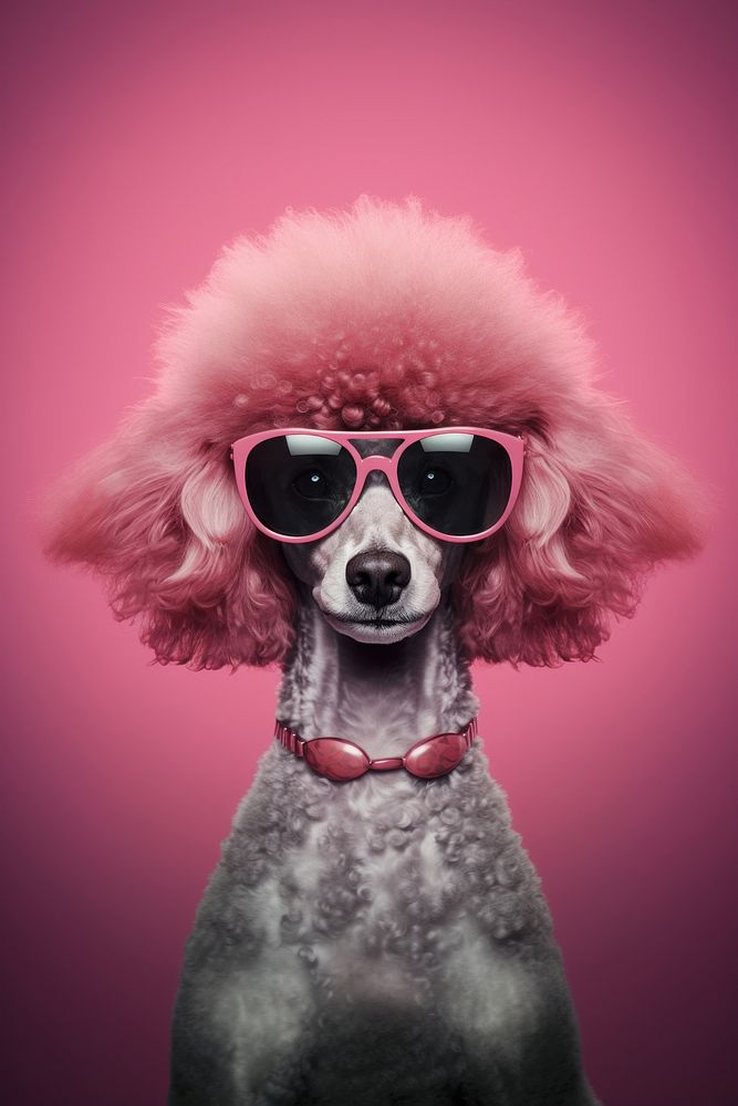 Poodle sunglasses portrait mammal. AI generated Image by rawpixel.