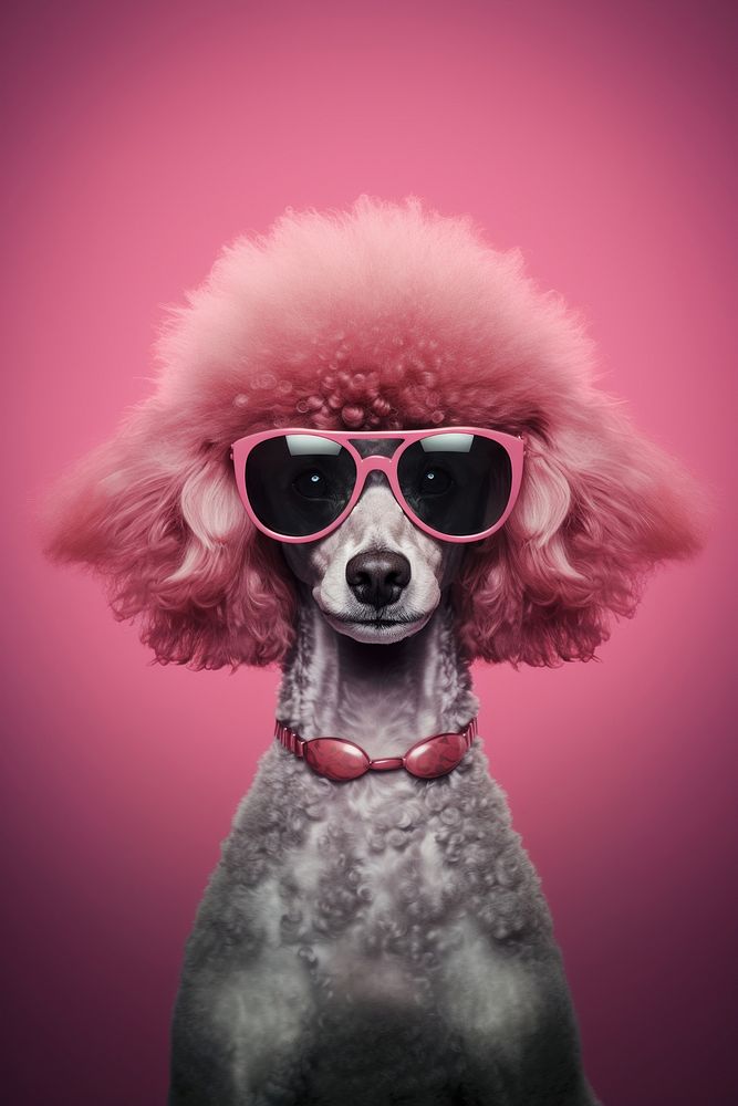 Poodle sunglasses portrait mammal. 