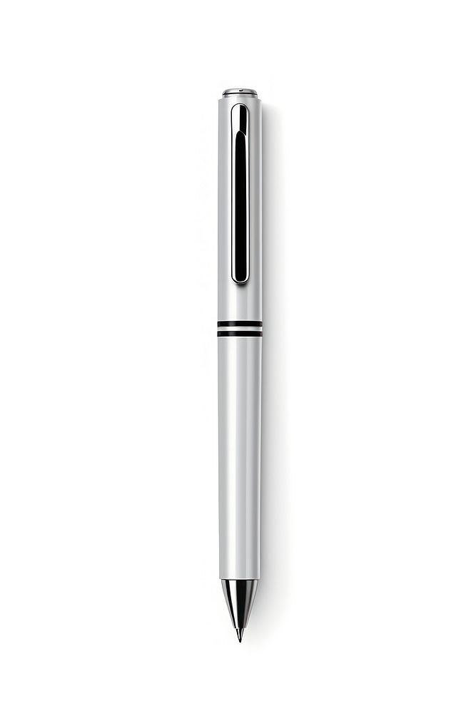 Pen white background silver metal. AI generated Image by rawpixel.