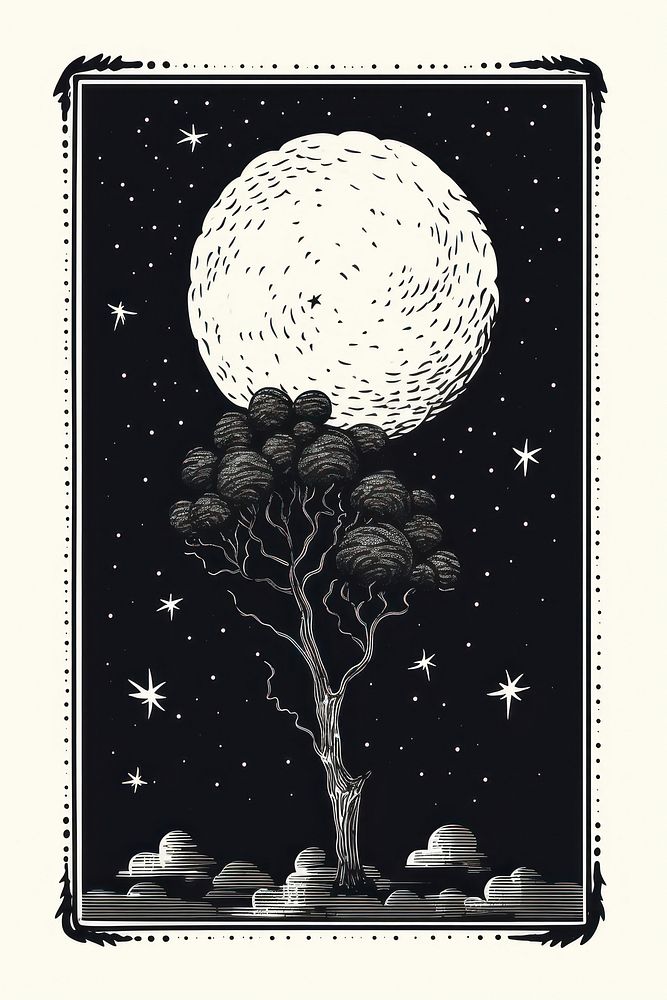 Moon astronomy drawing nature. AI generated Image by rawpixel.