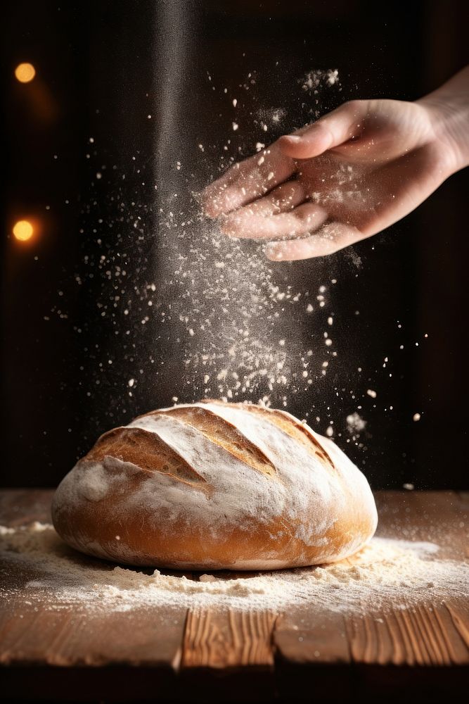 Bread flour food hand. AI generated Image by rawpixel.