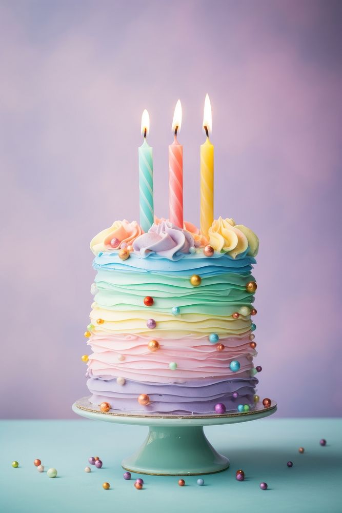Candle cake birthday dessert.