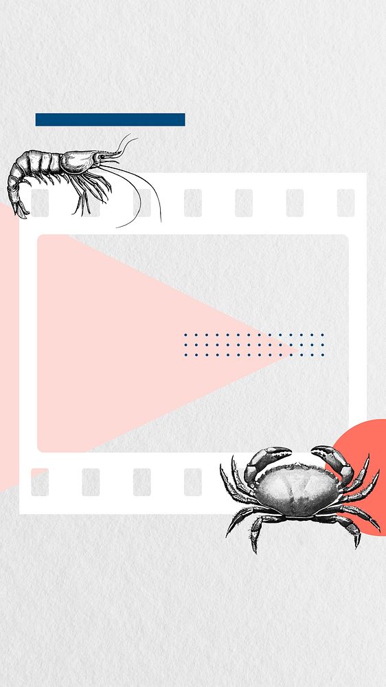 Abstract geometric iPhone wallpaper, prawn and crab frame