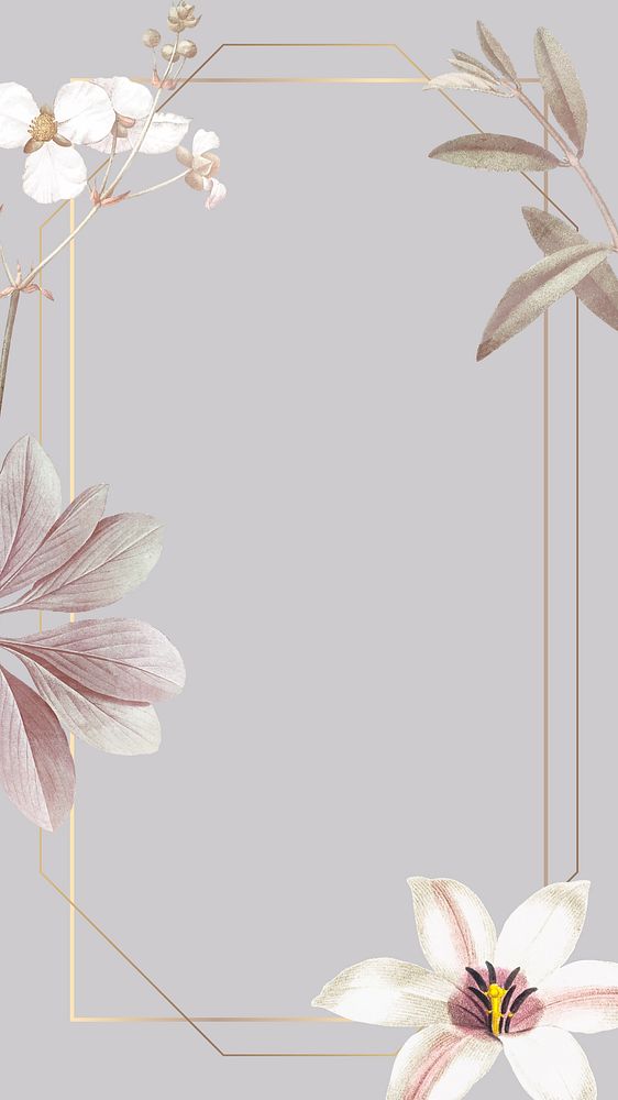 Elegant gray flower iPhone wallpaper background