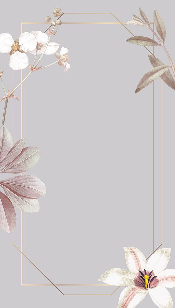 Elegant gray flower iPhone wallpaper background