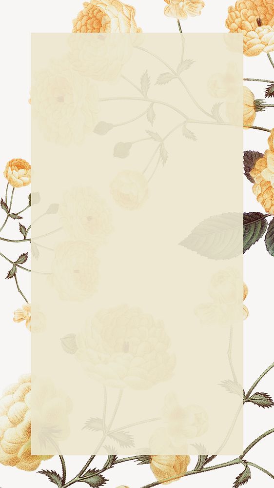 Vintage flower frame iPhone wallpaper background