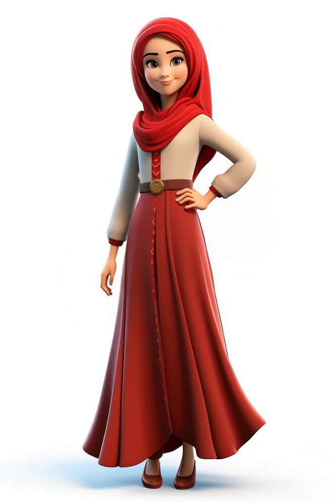 Turkish woman figurine fashion cartoon. AI generated Image by rawpixel.