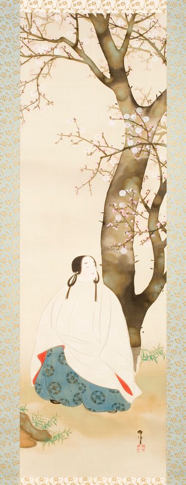 Sugawara Michizane Gazing at Plum Blossoms