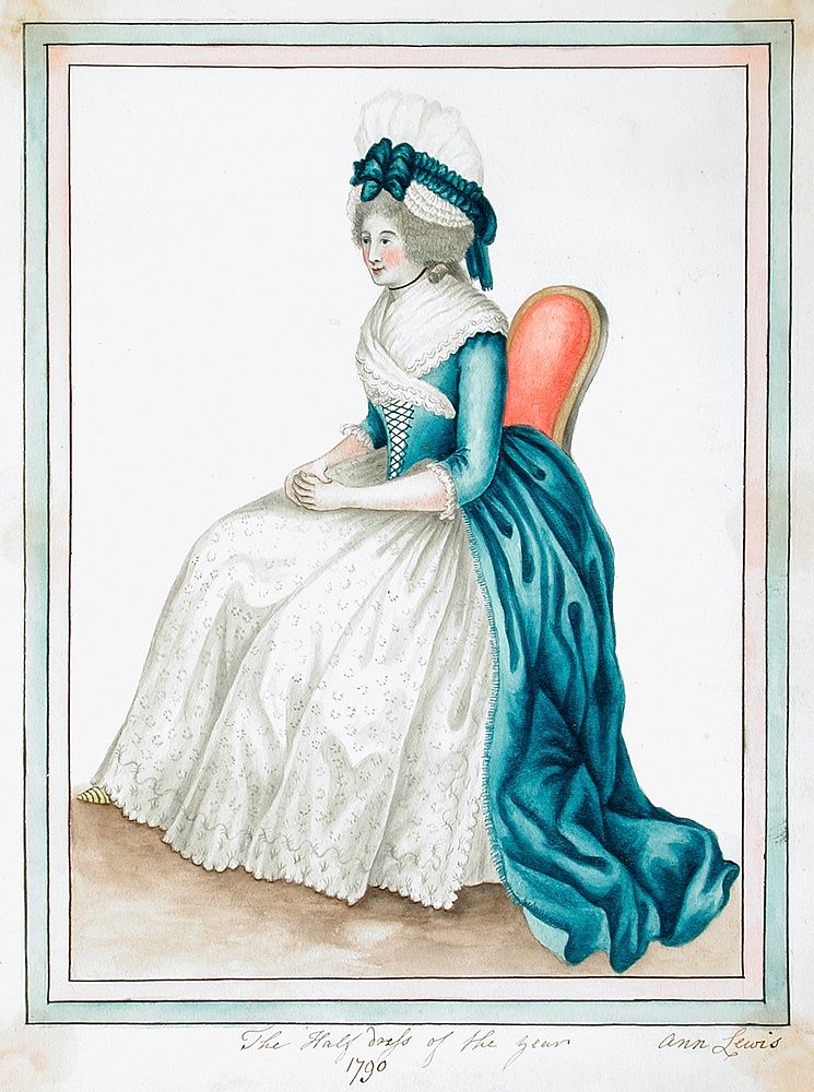 Collection of English Original Watercolour Drawings:  The Half Dress of the Year 1790 by Ann Frankland Lewis