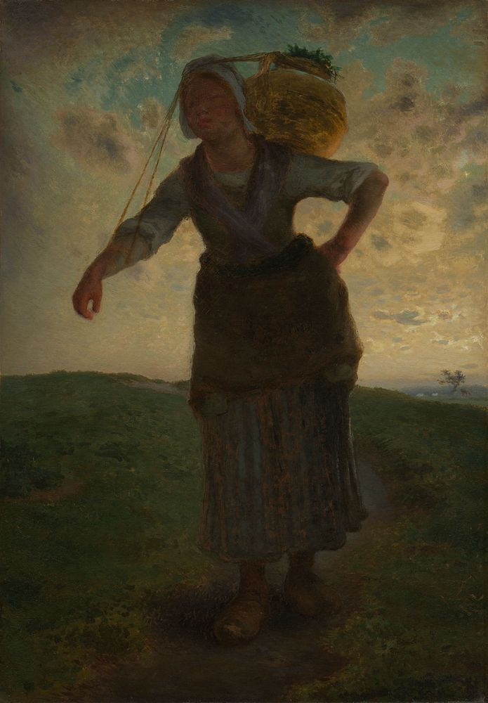 A Norman Milkmaid at Greville by Jean Francois Millet