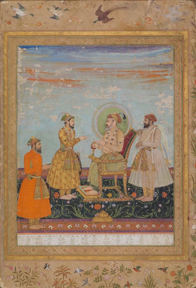 Emperor Shah Jahan (r. 1628-1658) Receiving Prince Dara Shikoh, Folio from the Late Shah Jahan Album