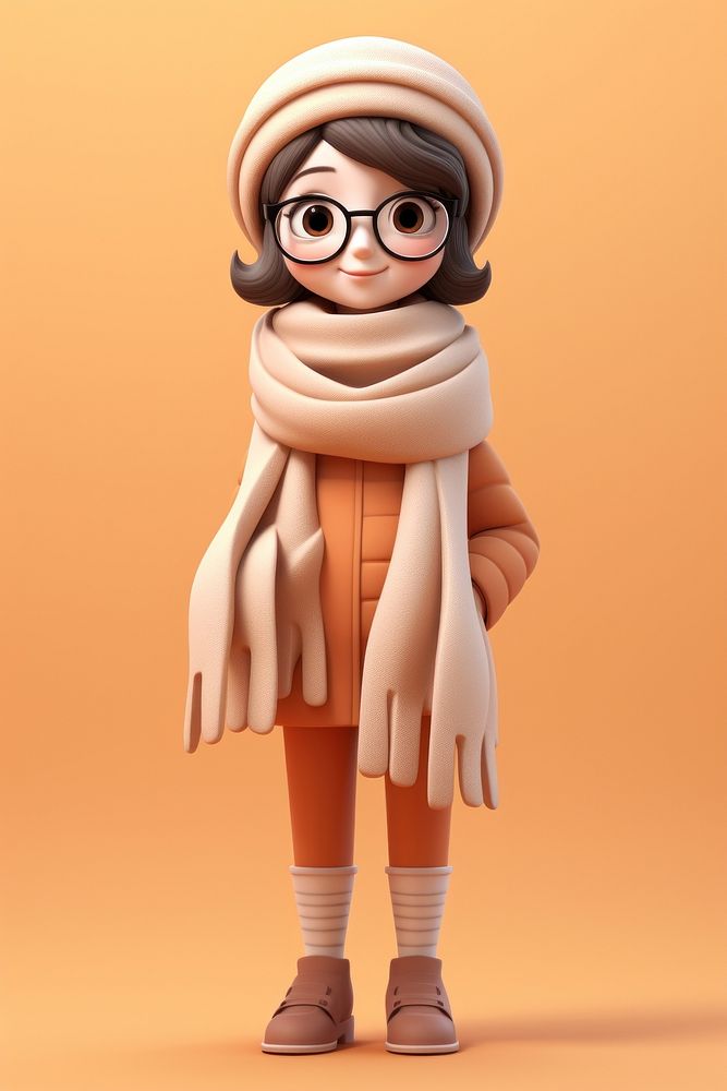 Cartoon scarf cute toy. AI generated Image by rawpixel.