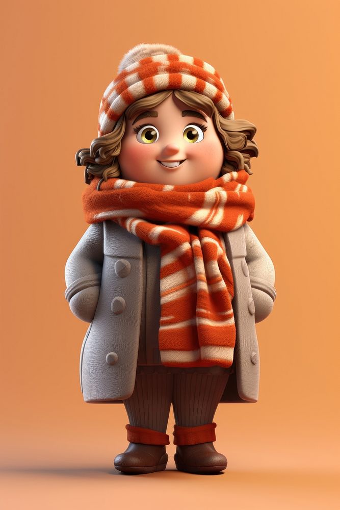 Scarf cartoon doll coat. 