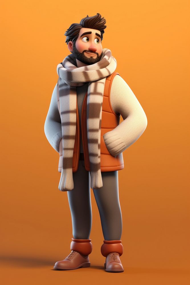 Scarf cartoon adult portrait. AI generated Image by rawpixel.