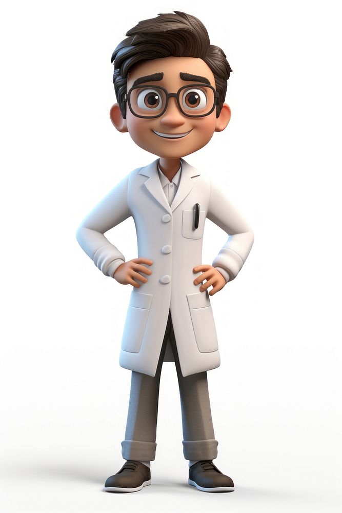 Indian teenager wearing a science lab glasses cartoon white background. AI generated Image by rawpixel.