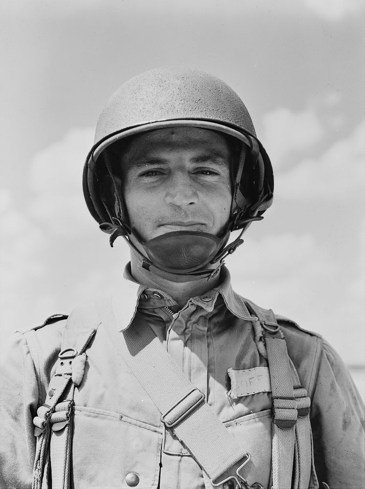 Portrait of a U.S. Army paratrooper. Sourced from the Library of Congress.